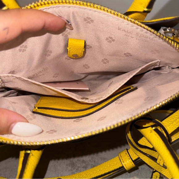 Kate Spade Margaux Satchel in Yellow Pebbled Leather - Picture 8 of 10